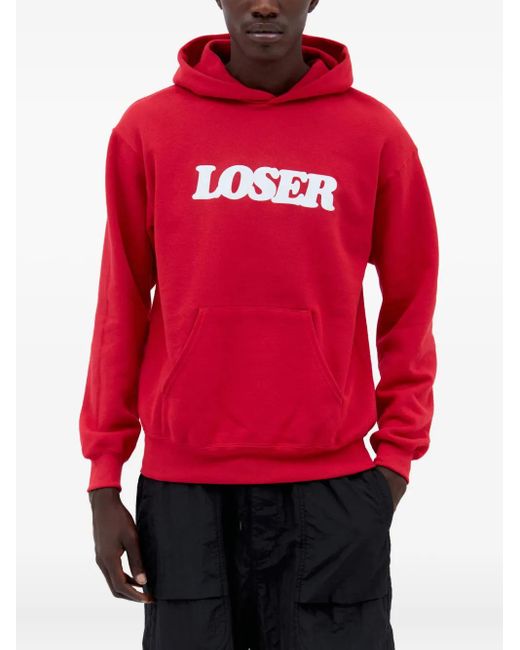 Connie Costas Red Loser Print Hoodie for men