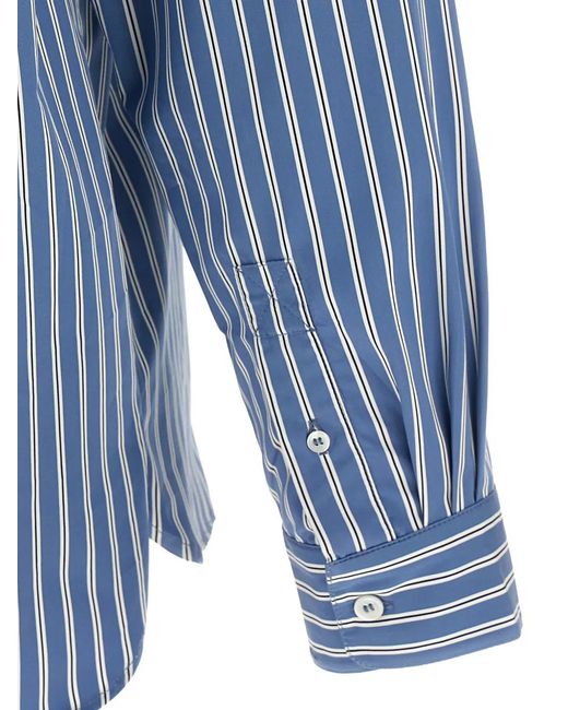 A.P.C. Blue Malo Striped-Pattern Chest-Pocket Shirt for men