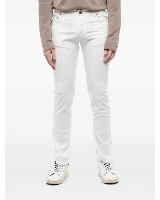 Corneliani White Lazisefix Five-Pocket Trousers for men