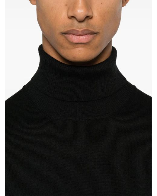 Maglione A Collo Alto di Fay in Black da Uomo