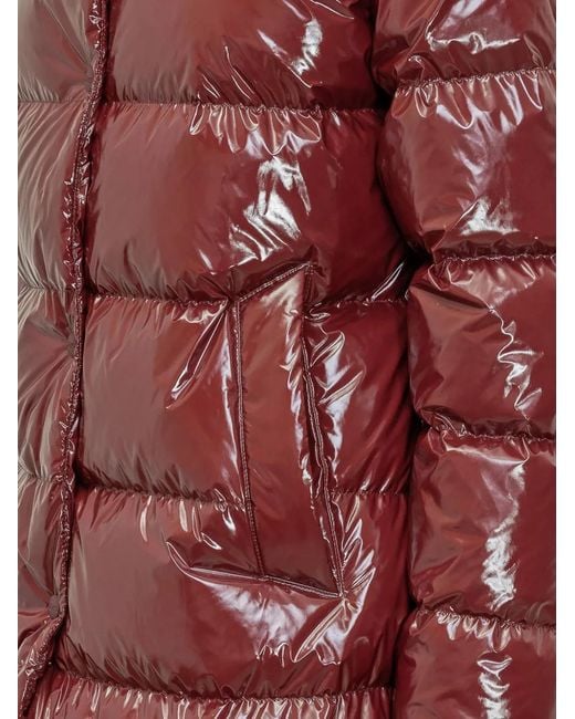 Herno Red Long-Sleeve Hooded Coat