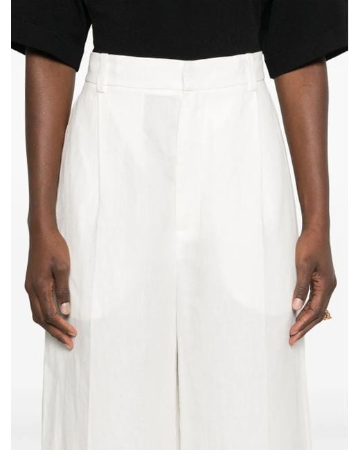 Plan C White Linen Trousers