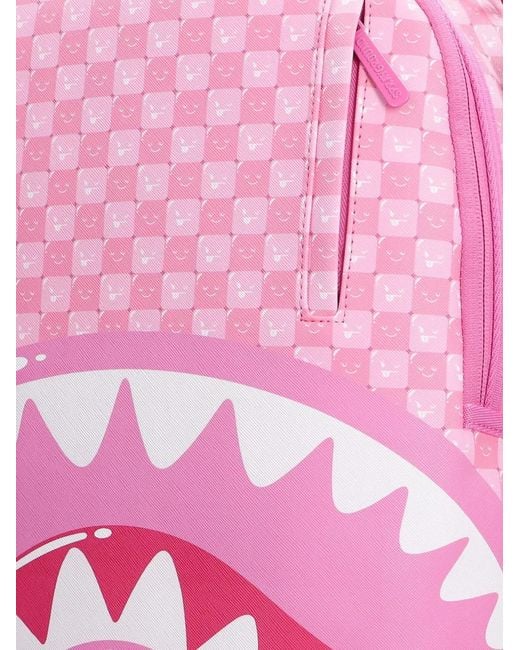 Sprayground Pink Check-Faces Print Backpack