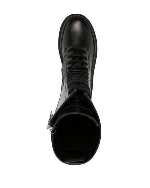Dolce & Gabbana Black Leather Combat Boot