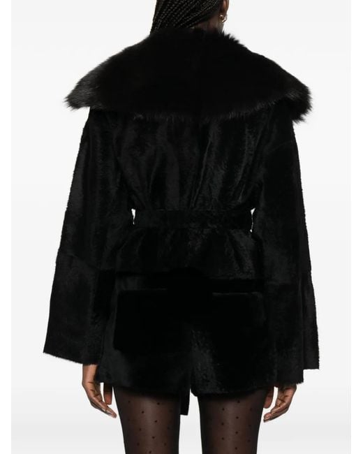 Nour Hammour Black Renata Shearling Jacket