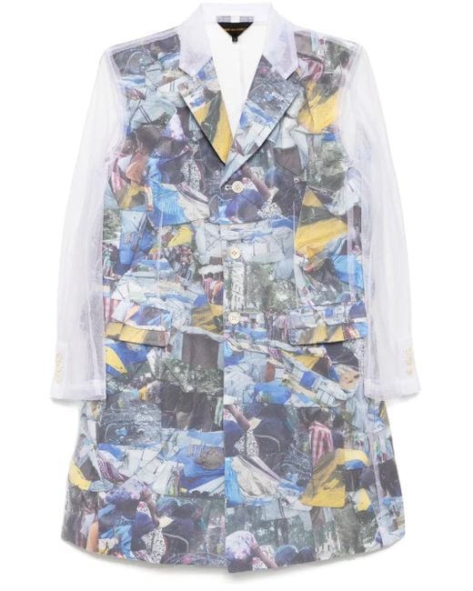 Comme des Garçons プリント コート Blue
