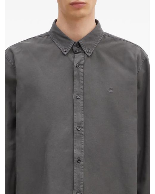 Carhartt Gray L/S Bolton Long-Sleeve Shirt for men