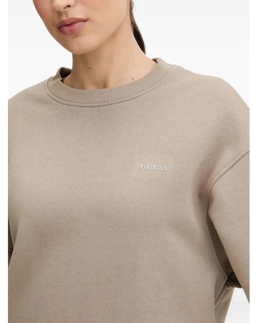 Guess Natural Nat Logo-Print Drop-Shoulder Sweatshirt