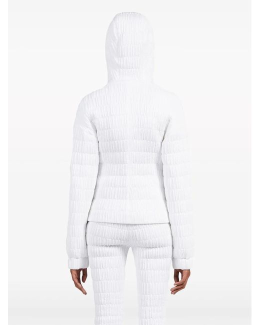 Ferragamo White Quilted Hooded Bomber Jacket