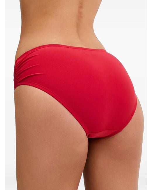 MICHAEL Michael Kors Red Ruched Bikini Bottoms