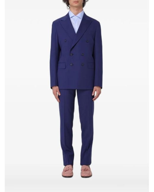 Brian Dales Blue Double-Breasted Suit for men
