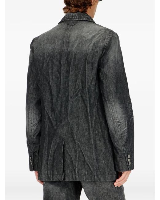 DIESEL Black Double-Breasted Blazer for men