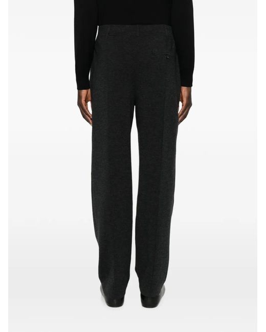 Bompard Black Milano Belt-Loops Trousers for men