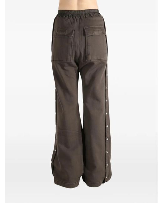 Rick Owens Gray Wide Pusher Drawstring Button Trousers