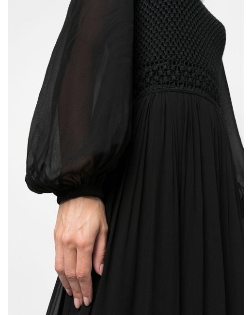 Zimmermann Luminosity Crochet Midi Dress in Black Lyst