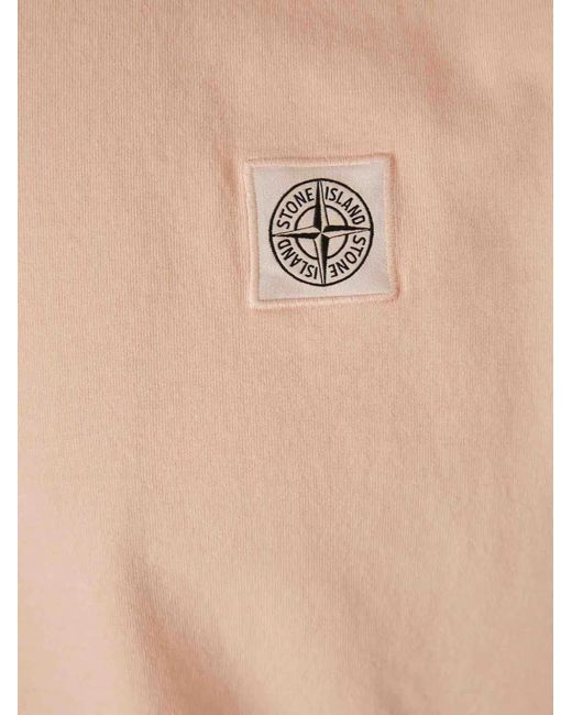 Stone Island Natural Ribbed Insignia Patch T-Shirt for men