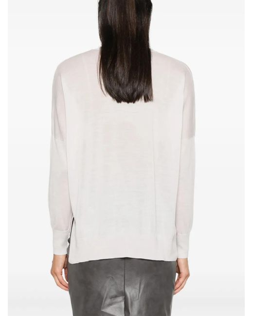 Blanca Vita White Fine-Knit Sweater