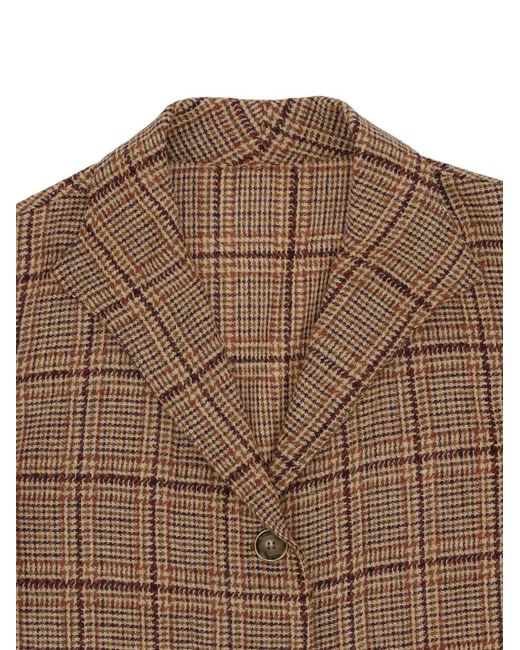 Fortela Brown Scotland Checked Blazer