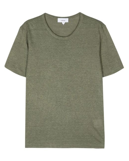 Lardini Green Short-sleeve Linen T-shirt for men