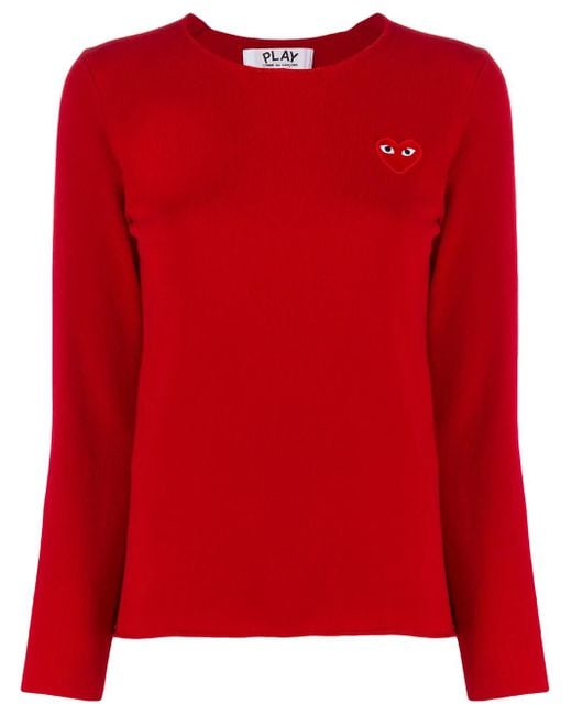 COMME DES GARÇONS PLAY Red Heart-Appliqué Sweater