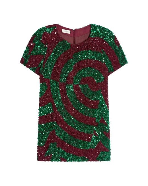 Dries Van Noten Green Sequinned Top