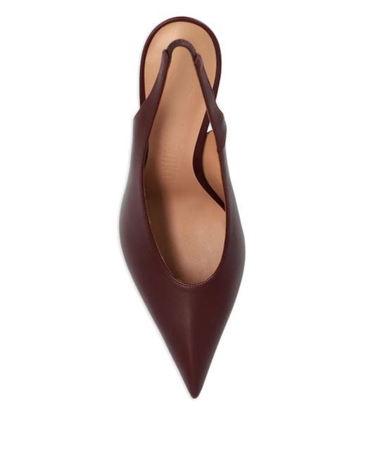 The Attico Brown 11Mm Slingback Pointed-Toe Pumps