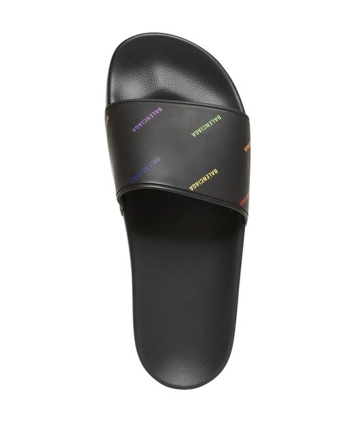 Balenciaga White Logo-Print Flip-Flops