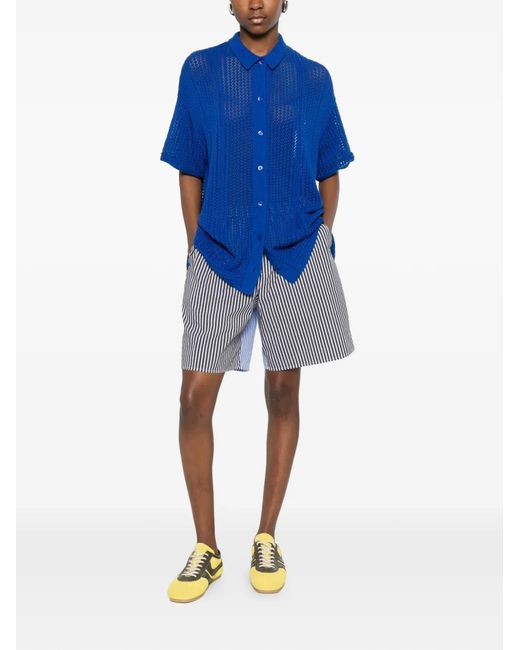 Bompard Blue Open-Work Buttoned Shirt
