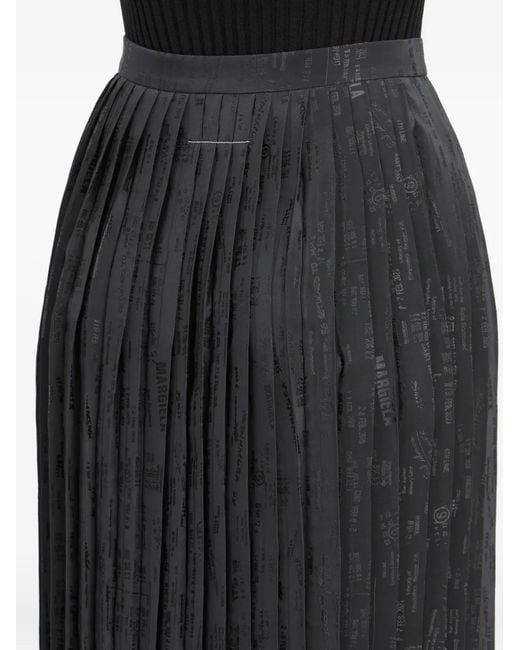 MM6 by Maison Margiela Blue Pleated Print Skirt