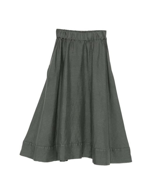 ROSSO35 Green Elasticated Midi Skirt
