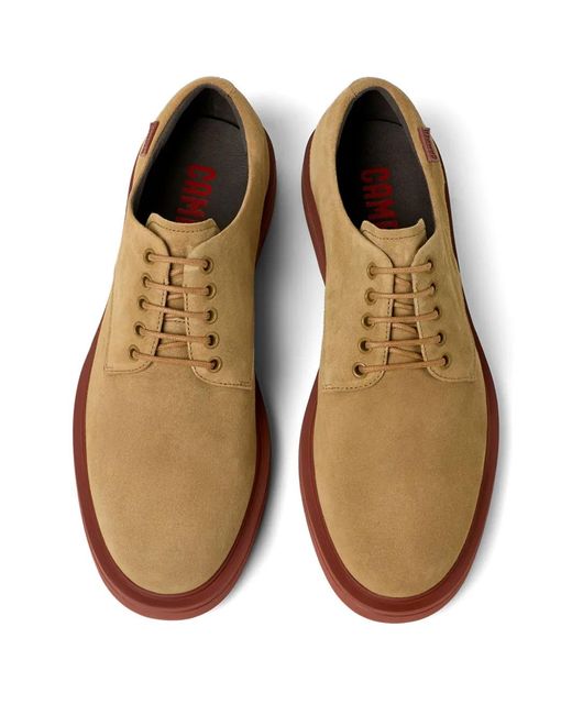 Camper Brown Norman Suede Low-top Brogues for men