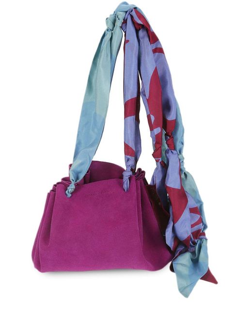 Jejia Purple Bloom Baby Suede Shoulder Bag