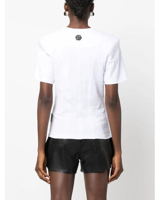 Philipp Plein White Sexy Pure Fit Chrome Cotton T-Shirt