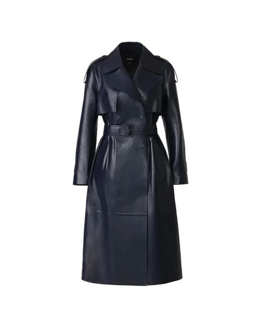 Mackage Blue Carmela Leather Coat