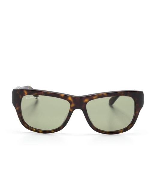 Balenciaga Brown D-frame Tortoiseshell Sunglasses