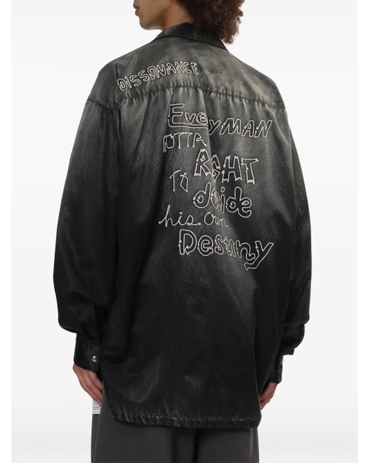 Maison Mihara Yasuhiro Black Logo-Patch Shirt for men