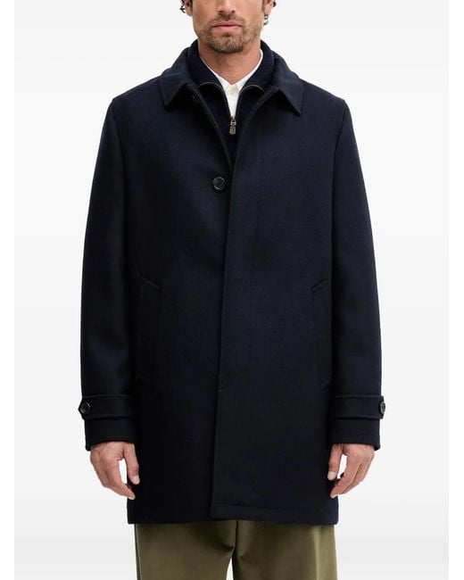 Geox Blue Single-Breasted Coat for men