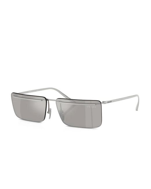 Prada Gray Rectangle-Frame Sunglasses for men