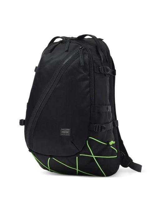Porter-Yoshida and Co Black Things Diagonal-Zip Cross-Strap Backpack for men