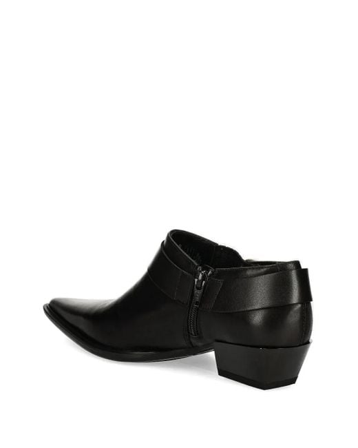 Vagabond Black Pointed-Toe Buckle Boots