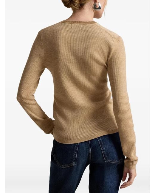 Polo Ralph Lauren Natural Buttoned Ribbed-Knit Cardigan