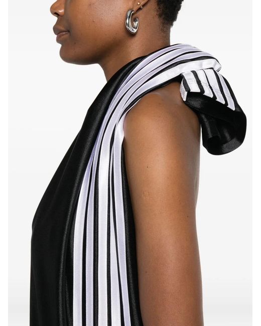 Balenciaga Black Side-Stripe Mini Dress