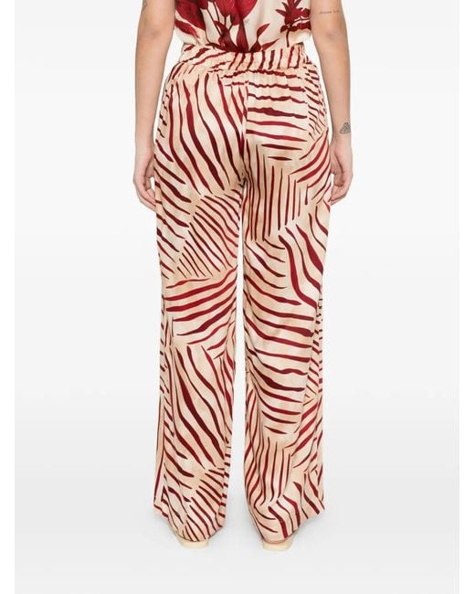 Clips White Abstract-Print Palazzo Pants