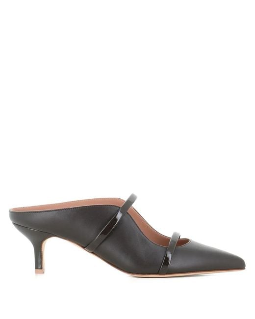 Malone Souliers Gray Pointed-Toe Strap Pumps
