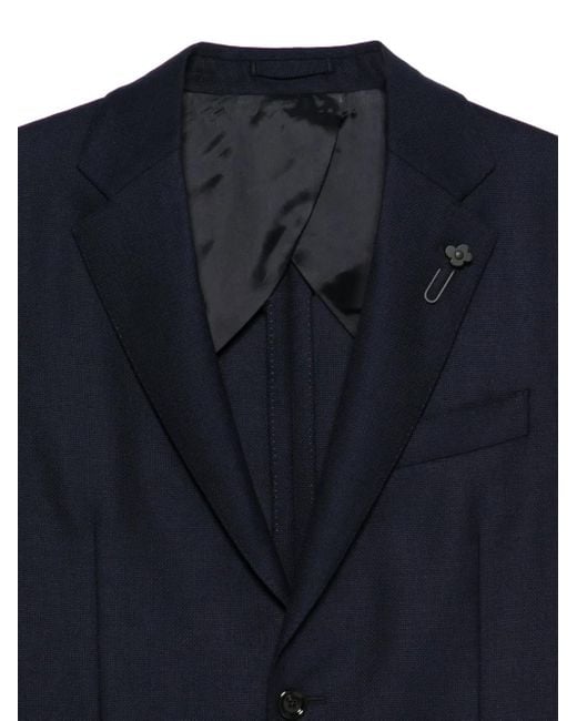 Lardini Blue Virgin Wool Single-Breasted Blazer for men