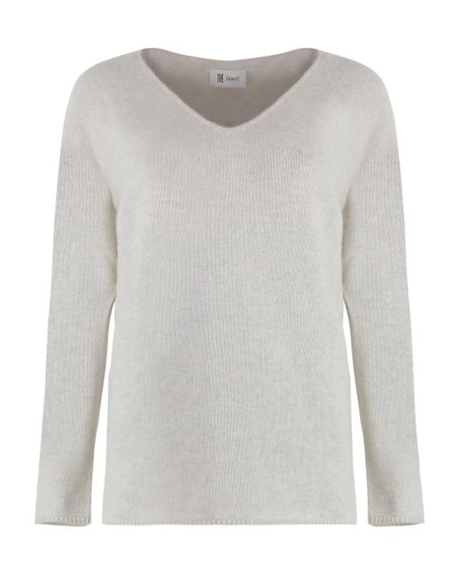 THE (Alphabet) Women's Gray V-Neck Sweater