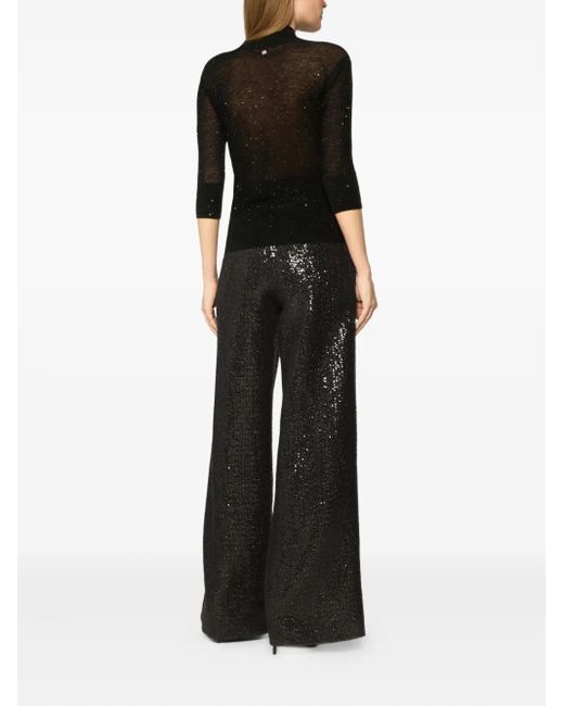 Genny Black Sequin-Embellished Top
