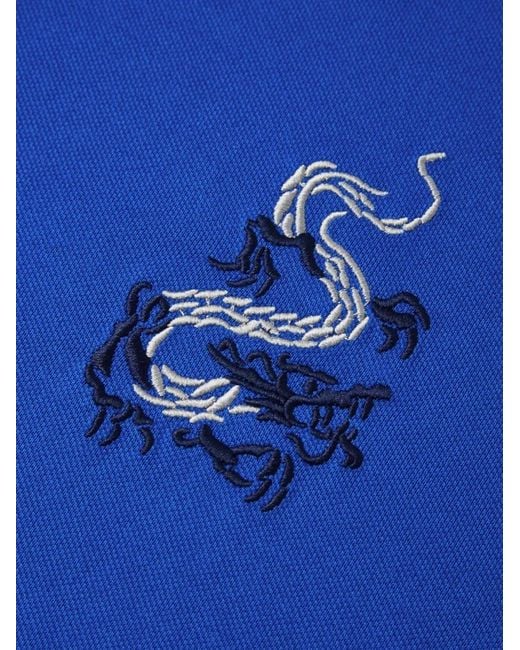 Shanghai Tang Blue Polo Tang Dragon En Coton for men