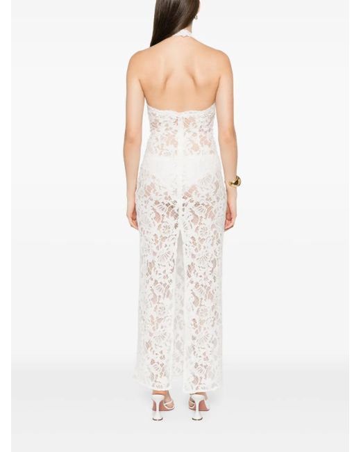 MANURI White Cherie Lace Maxi Dress