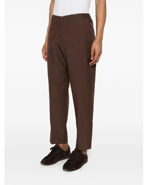 Grayed Blue Belt-Loop Trousers for men